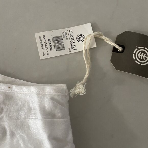 ELEMENT GOLDEN ROMPER NWT WOMENS $45 M white crochet neckline - Picture 8 of 8